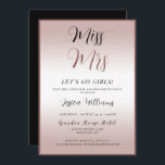 Ro Guld Bachelorette Inbjudningar<br><div class="desc">Elegant ro guld inbjöd en bachelorette-fest, med en söt ro guld-nedtonad övertoningsbakgrund och en ro guld gräns ram som innesluter dina händelseuppgifter. Modern och modernt design som är lämplig för höns nätter. Elegant och snyggt är sofistikerat ram och en romantisk övertoningsbild. All text, teckensnitt och teckensnitt i färg är helt...</div>