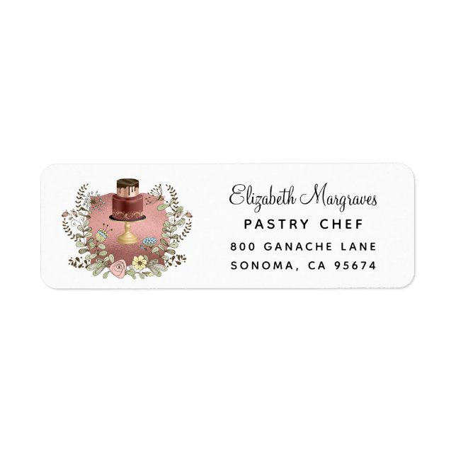 Ro Guld Baker Bakery Bakery Pastry Chef Returadress Etikett (Framsidan)