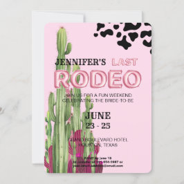 Ro guld-ballongteckensnitt Cowgirl bachelorette Pa Inbjudningar