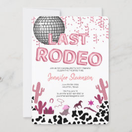 Ro guld-ballongteckensnitt Cowgirl bachelorette Pa Inbjudningar
