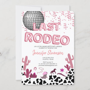 Ro guld-ballongteckensnitt Cowgirl bachelorette Pa Inbjudningar