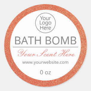 Ro Guld Bath Bomb Soak Logotyp Labels Runt Klistermärke