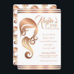 Ro Guld Beauty Girl Hair & Makeup Salon Party Inbjudningar<br><div class="desc">Anpassa för alla händelser</div>