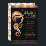 Ro Guld Beauty Girl Hair & Makeup Salon Party Inbjudningar<br><div class="desc">Anpassa för alla händelser</div>