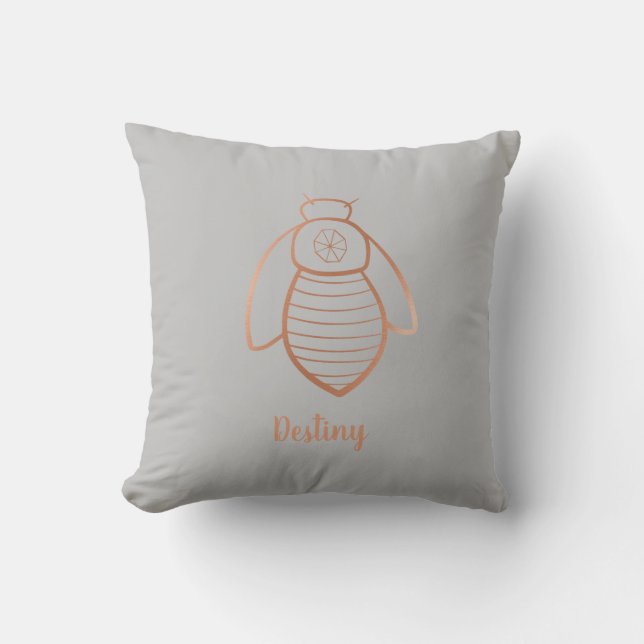Ro Guld Bee Symbol Personlig Kudde (Framsida)