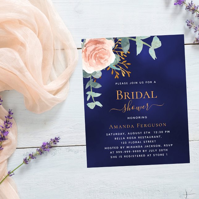 Ro guld blå Inbjudningskort för möhippan (Skapare uppladdad)