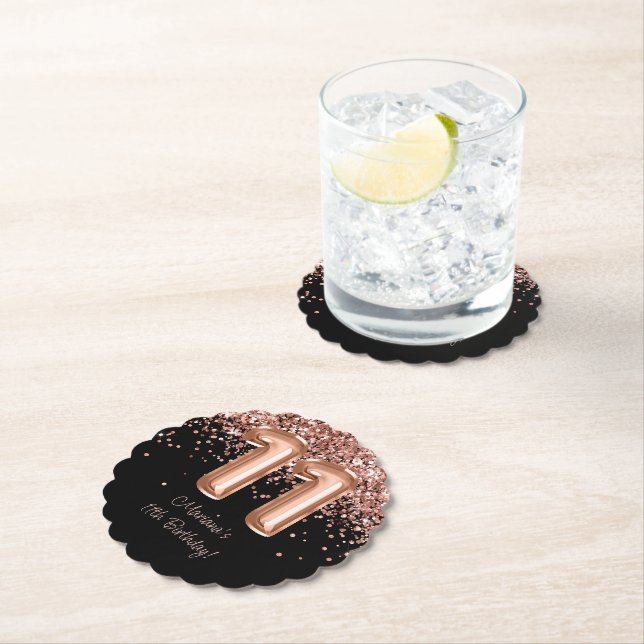 Ro Guld Black 11:e Födelsedagsfesten Underlägg Papper (Insitu)