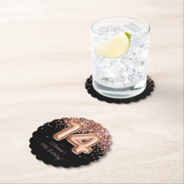 Ro Guld Black 14:e Födelsedagsfesten Underlägg Papper