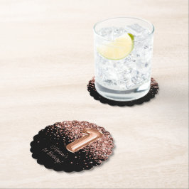 Ro Guld Black 1:a födelsedag Party Underlägg Papper