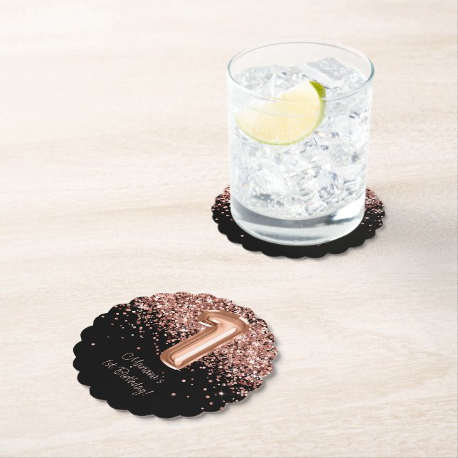 Ro Guld Black 1:a födelsedag Party Underlägg Papper (Insitu)