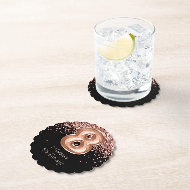 Ro Guld Black 8th Födelsedagsfest Underlägg Papper (Insitu)