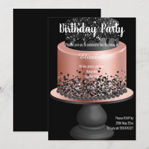 RO GULD BLACK CAKE BIRTHDAY-INBJUDANDE INBJUDNINGAR