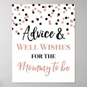 Ro Guld Black Confetti Advice om att Mamma ska und Poster