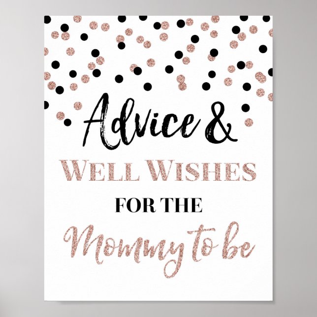 Ro Guld Black Confetti Advice om att Mamma ska und Poster (Framsidan)