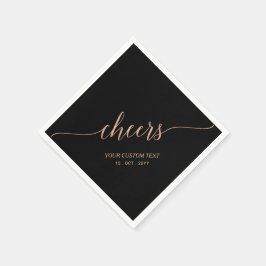 Ro Guld Black Elegant Snyggt Lettering Cheers Pappersservett
