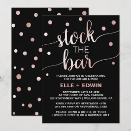 Ro Guld & Black Glam Confetti Lagrar Pub Inbjudningar