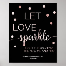 Ro Guld & Black Glam Confetti Sparkler-utsändning Poster