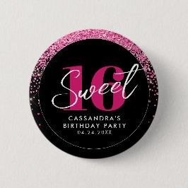 Ro Guld & Black Glam Sweet sixteen Birthday Knapp