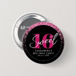 Ro Guld & Black Glam Sweet sixteen Birthday Knapp