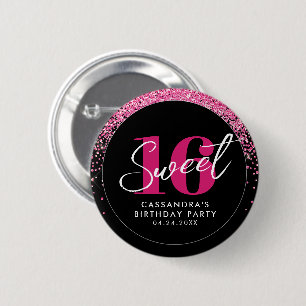 Ro Guld & Black Glam Sweet sixteen Birthday Knapp