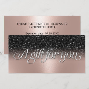 Ro Guld Black Glitter Salon Spa Gift Certificate