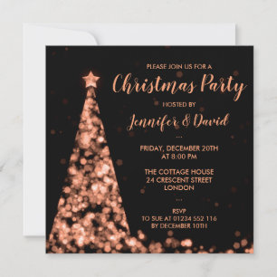 Ro Guld & Black God Jul Julfest Inbjudningar