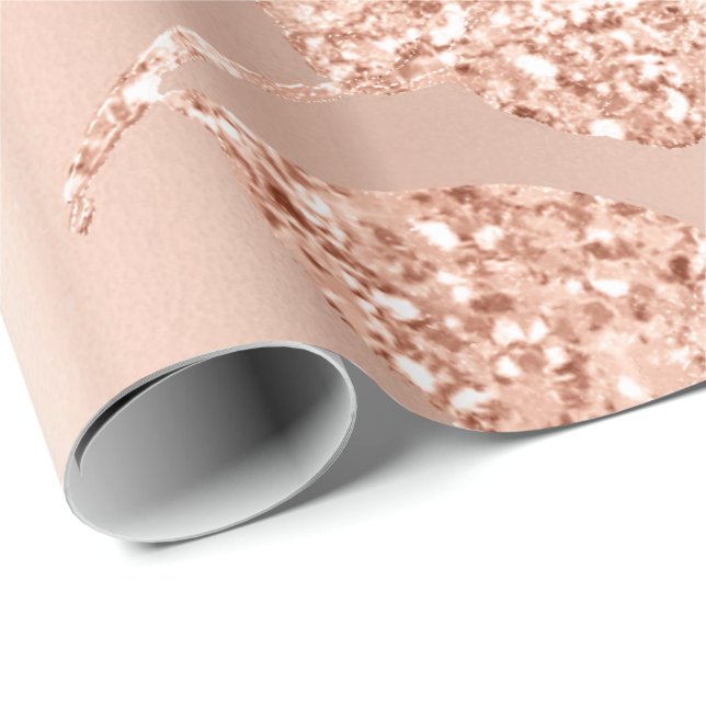 Ro Guld Blad  Copper Glitter Spark Möhippa Presentpapper (Rullad Hörn)