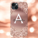 Ro Guld Bling Luxury Gnistra Glitter Monogram Ca<br><div class="desc">Rosa - Ro Guld Bling Ombre Gnistra och Faux Metallic Foil Glitter Girly Modern Monogram First Namn och Initial Smart Phone Case. Kontakta designern om du vill ha matchande artiklar</div>