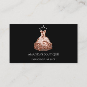 Ro Guld Blommigt Dress Logotyp Mode Händelsetylis Visitkort