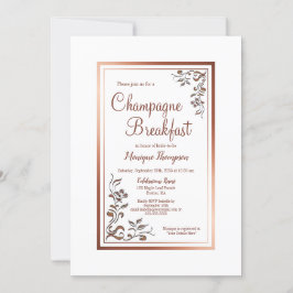 Ro Guld Blommigt Gräns Möhippa Champagne Breakfast Inbjudningar