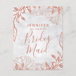 Ro Guld Blommigt Grått kommer du att bli min bride Inbjudningar