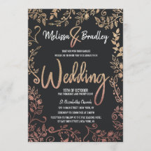 Ro Guld Blommigt Guld Glitter Ombre Bröllop