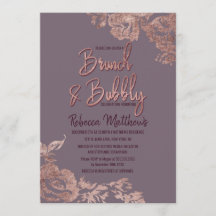 Ro Guld Blommigt Lila Mauve Brunch och Bubble