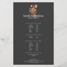 Ro Guld Blommigt Logotyp Mörk Grått Salon Pris Lis Flygblad