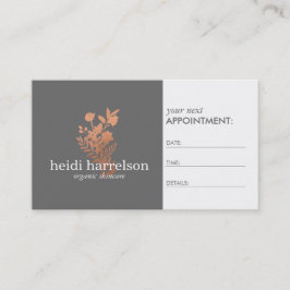 Ro Guld Blommigt Logotyp om Grått-avtalskort Tidsbeställning Kort