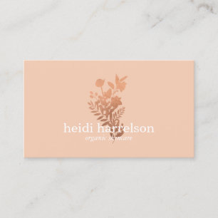 Ro Guld Blommigt Logotyp om persikor Visitkort