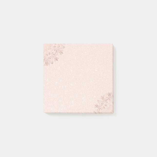 Ro Guld Blommigt Mandala Post-it Block (Framsida)