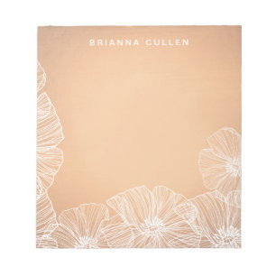 Ro Guld Blommigt Namn Anteckningsblock
