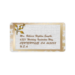 Ro Guld Blommigt och Linen Bröllop Adressetikett