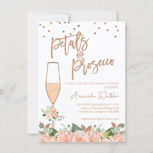 Ro Guld Blommigt Petals Prosecco Möhippa Inbjudningar