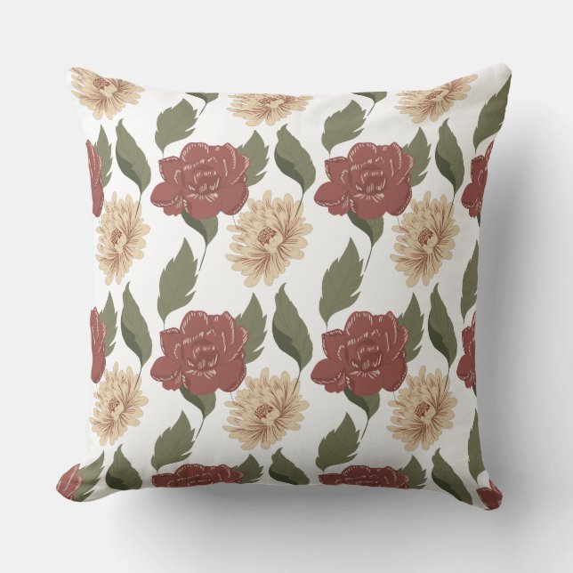 Ro Guld Blommigt Pillow Kudde (Framsida)