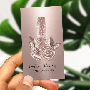 Ro Guld Blommigt Polska Flaska Nagel Manicurist Visitkort