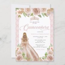  Ro Guld Blommigt Princess Tiara Quinceañera