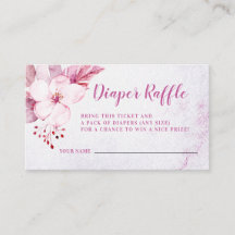 Ro Guld Blommigt Rosa Baby Shower Diaper Raffle