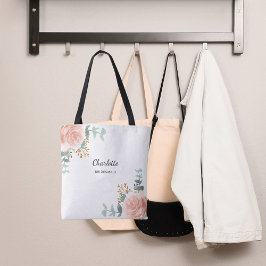 Ro guld blommigt Sage grönt bridesmaid Tygkasse