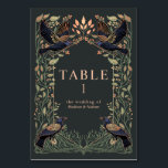 Ro Guld - Blommigten Bröllop i den jättelika gotis Bordsnummer<br><div class="desc">Elegant och gotisk bröllop-utformning med vavens och bladverk. Den här designen har mörk blått ravens- och sage grönt-löv med ro guld-accenter mot en bakgrund av kol-grått. Matcha artiklar i vår butik för ett helt tema i party. Design är inte en riktig folie. Objekt skrivs ut exakt som de visas på...</div>