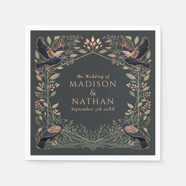 Ro Guld - Blommigten Bröllop i den jättelika gotis Pappersservett (Framsidan)