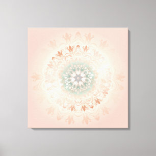 Ro Guld Blommigten Mandala Canvastryck