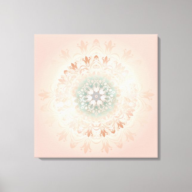 Ro Guld  Blommigten Mandala Canvastryck (Framsida)
