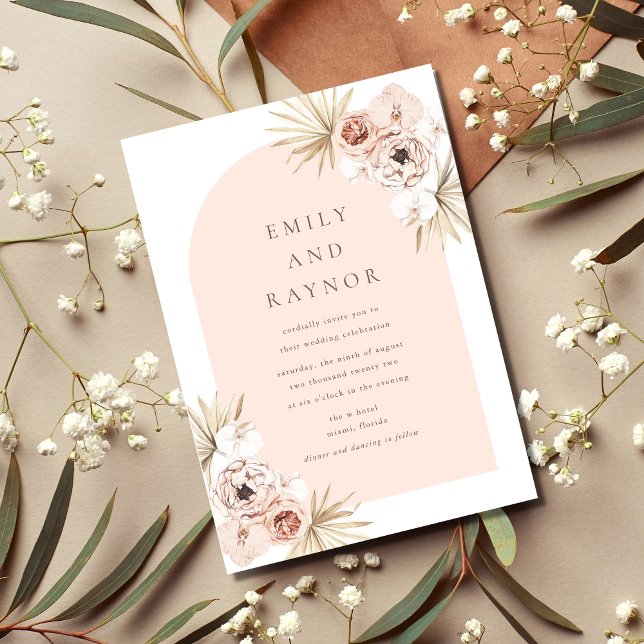 Ro Guld Boho Beach Wedding Inbjudningar (Skapare uppladdad)